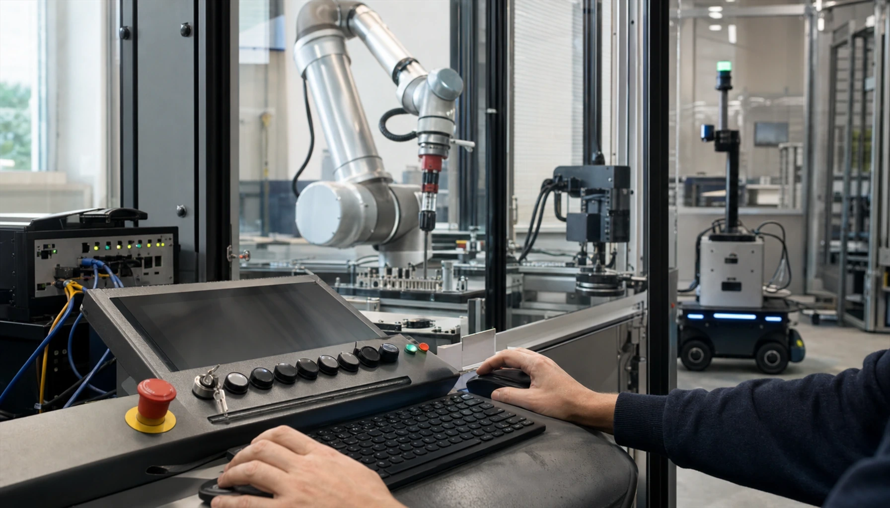 Illustration editoriale pour IA physique: pourquoi les interfaces pourraient compter autant que les robots